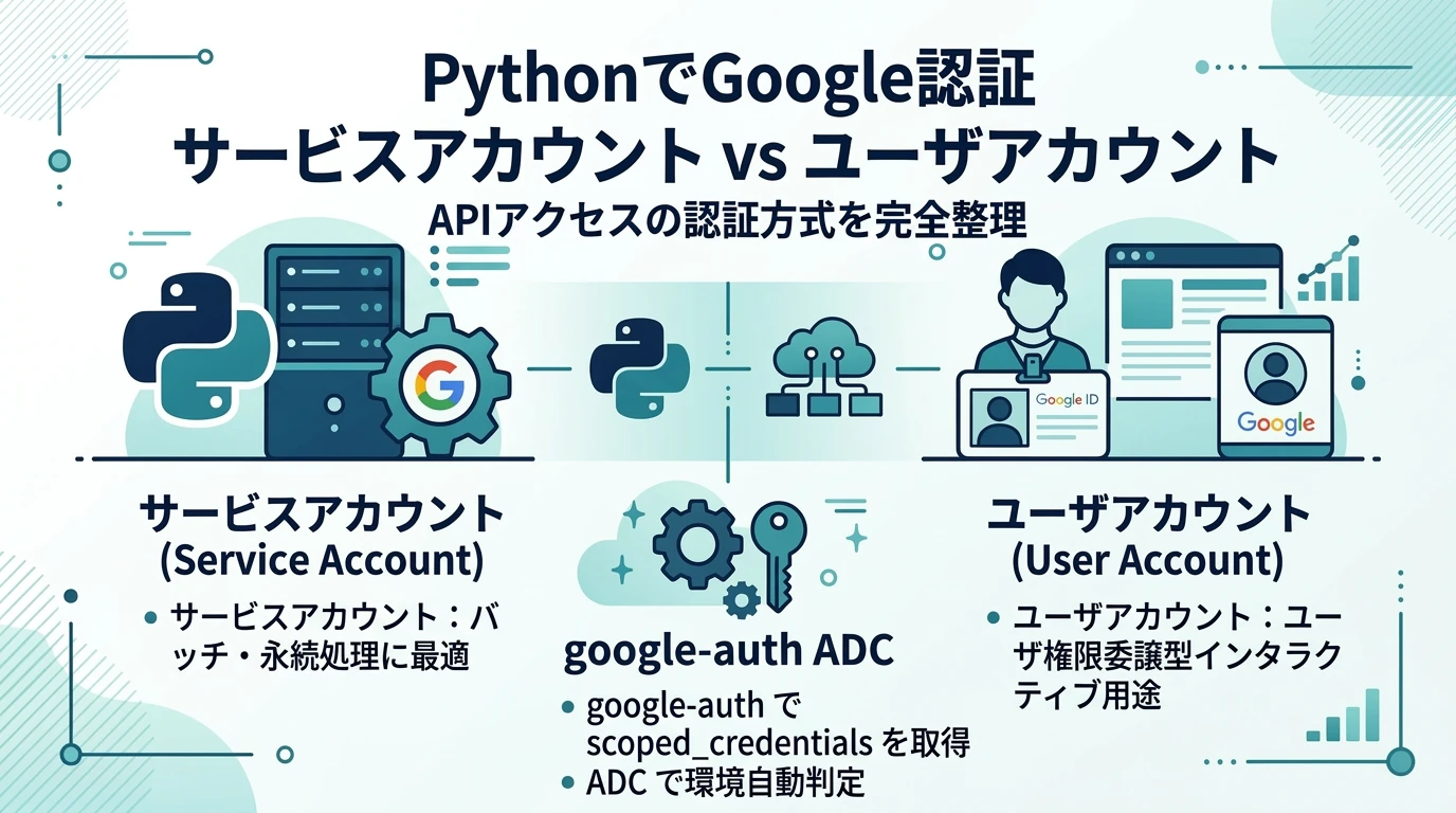 PythonプログラムでGoogle認証してGoogleのサービスを利用する